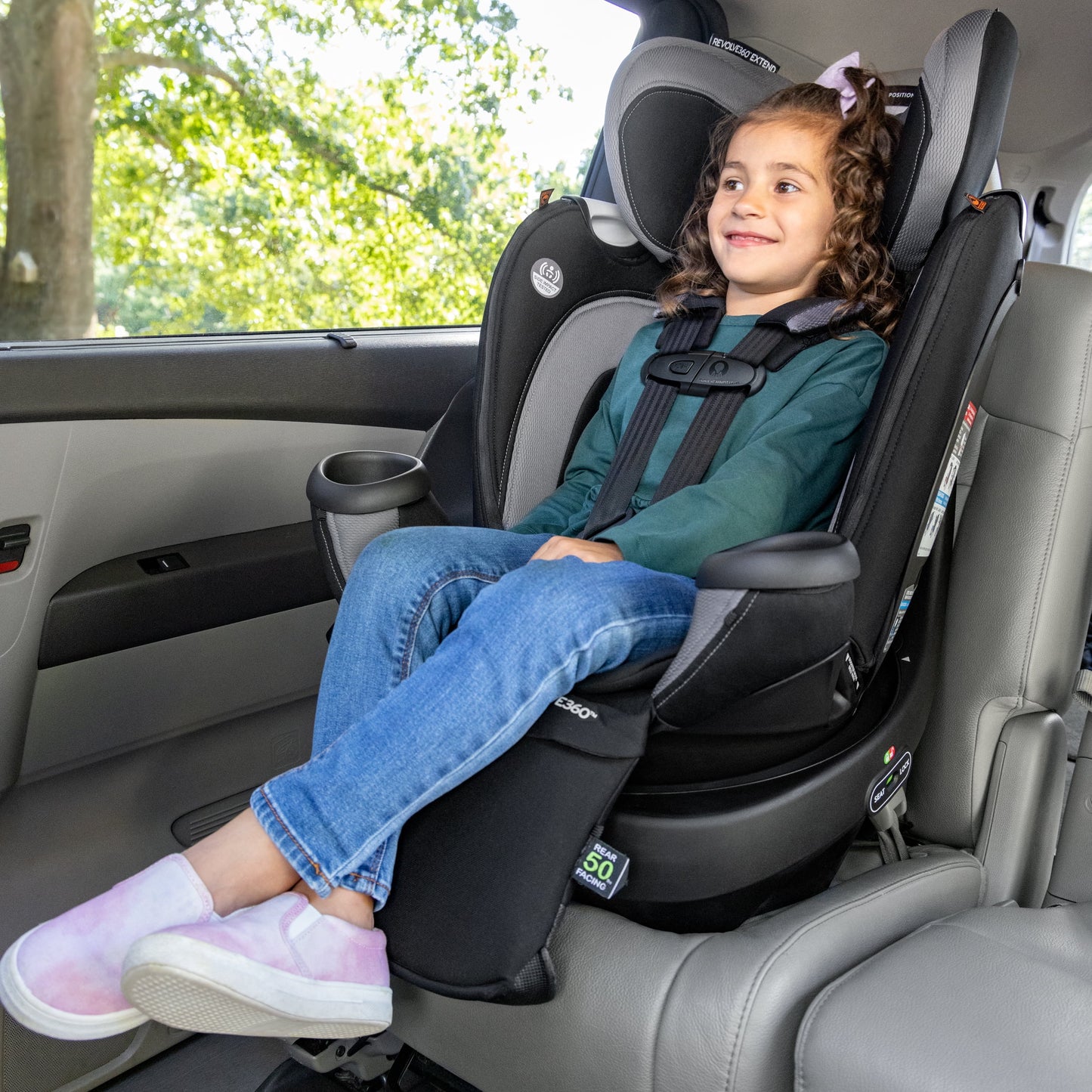 Revolve360 Extend All-In-One Rotational Car Seat with Quick Clean Cover (Rowe Pink)