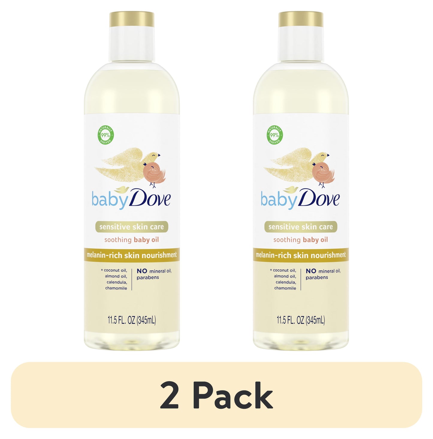 (2 Pack) Melanin-Rich Skin Nourishment Baby Oil Sensitivity All Newborn Skin, 11.5 Oz