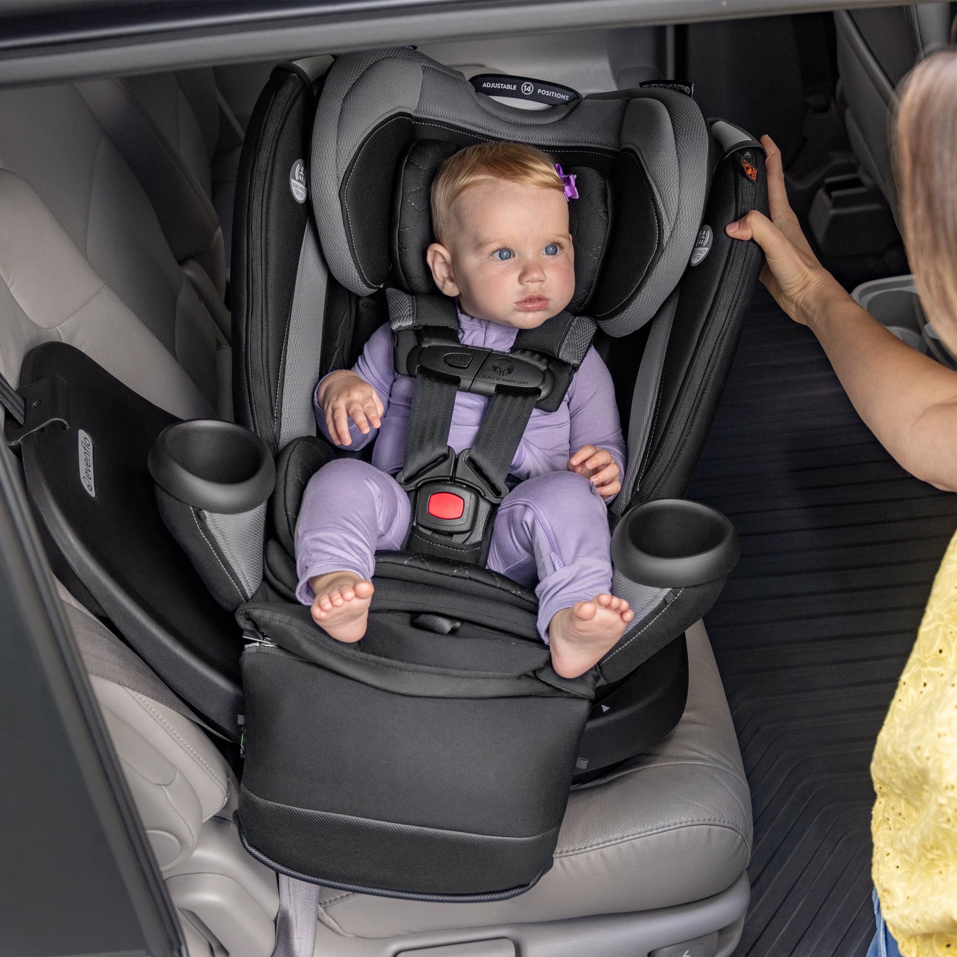 Revolve360 Extend All-In-One Rotational Car Seat with Quick Clean Cover (Rowe Pink)