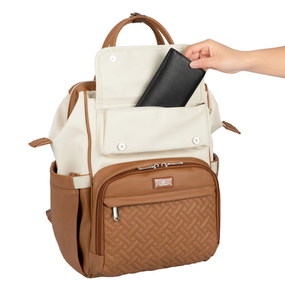 Diaper Bag Backpack, Spacious & Stylish Nappy Organizer, Coffee Cream