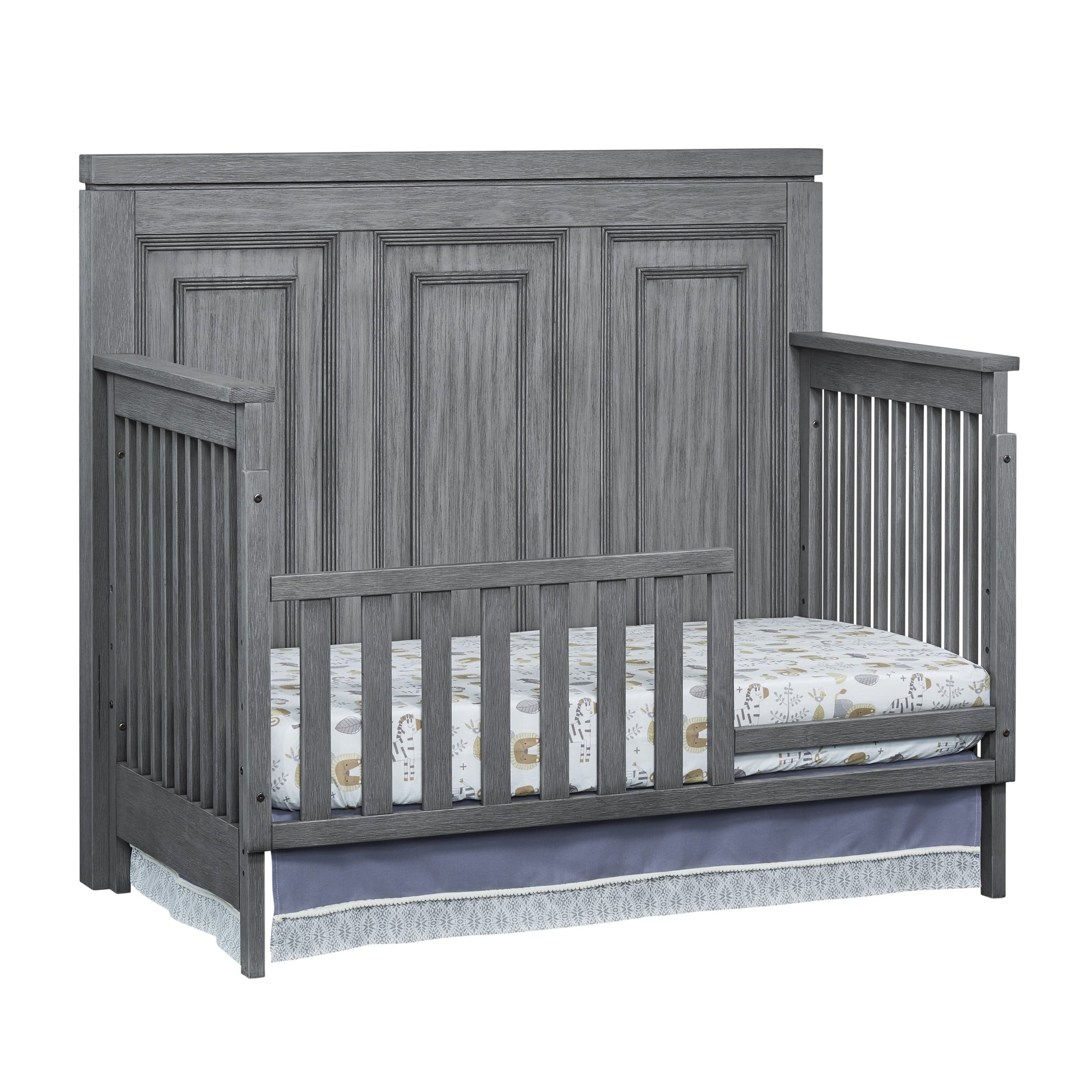 Manchester 4-In-1 Convertible Crib, Rustic Gray, Greenguard Gold Certified