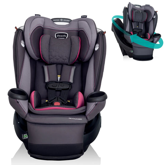 Revolve360 Extend All-In-One Rotational Car Seat with Quick Clean Cover (Rowe Pink)