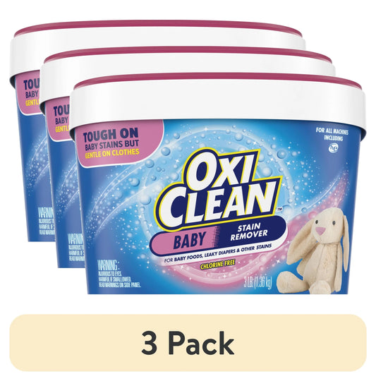 (3 Pack)  Versatile Baby Laundry Stain Remover and Baby Stain Soaker, 3 Lb