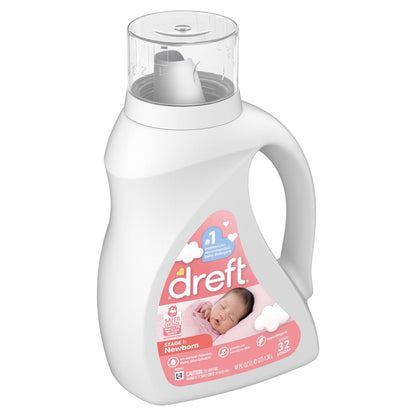 Newborn Baby Liquid Laundry Detergent, Sensitive Skin, Hypoallergenic, 32 Loads, 46 Fl Oz