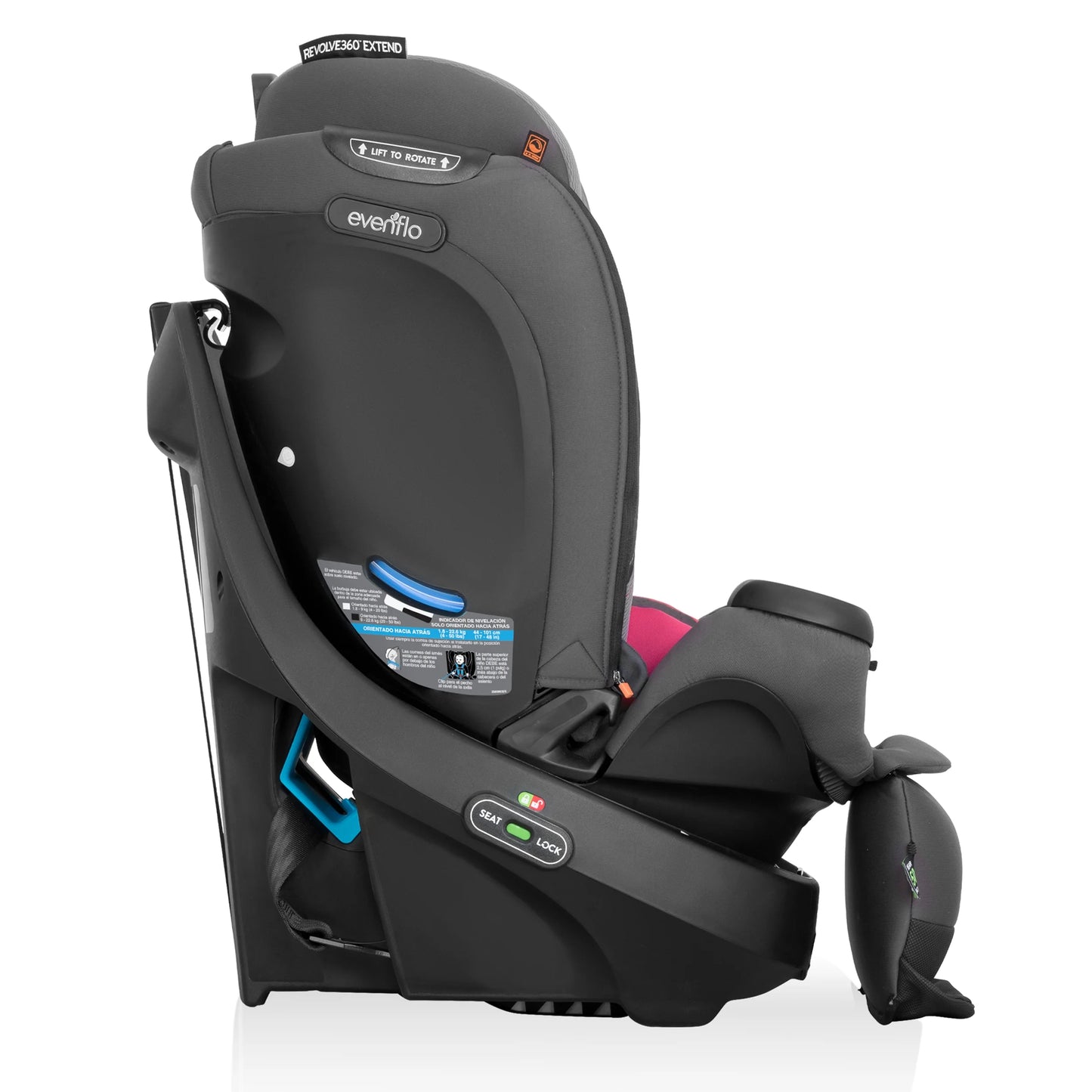 Revolve360 Extend All-In-One Rotational Car Seat with Quick Clean Cover (Rowe Pink)
