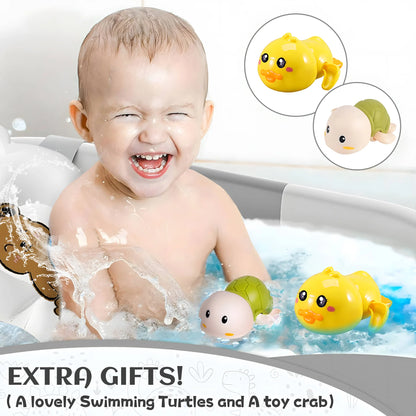 Collapsible Baby Bathtub for Newborn with Thermometer & Soft Cushion, Portable Travel Baby Tub for Infant to Toddler 0-36 Months, Gray