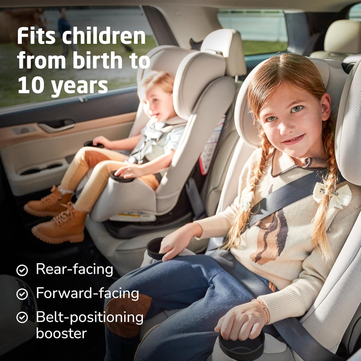 Pria All-In-One Convertible Car Seat, Infant to Toddler Car Seat, Easy-Install Harness, Machine-Washable Cover, 5-100 Lbs, Seafaring