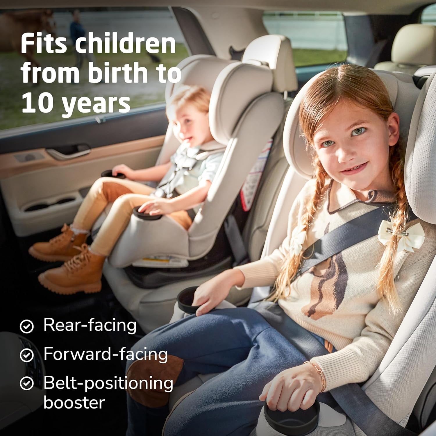 Pria All-In-One Convertible Car Seat, Infant to Toddler Car Seat, Easy-Install Harness, Machine-Washable Cover, 5-100 Lbs, Seafaring