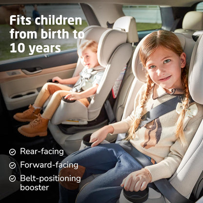 Pria All-In-One Convertible Car Seat, Infant to Toddler Car Seat, Easy-Install Harness, Machine-Washable Cover, 5-100 Lbs, Seafaring