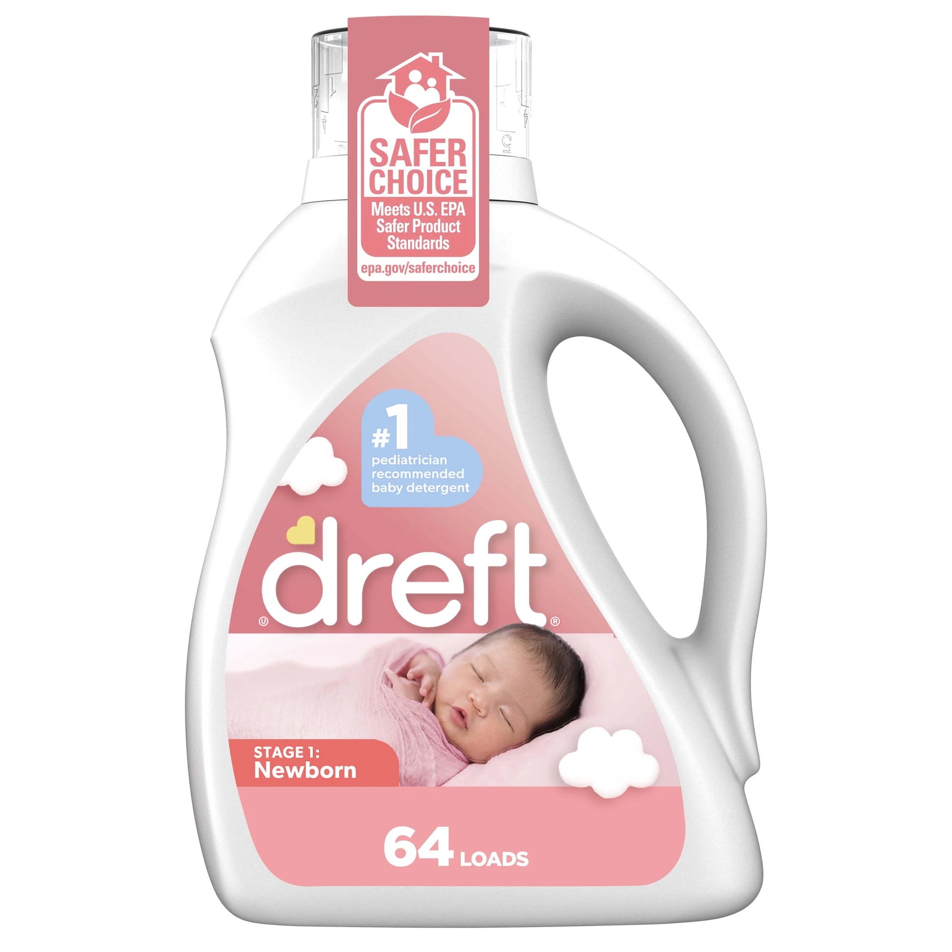 (2 Pack)  Newborn Baby Liquid Laundry Detergent, Sensitive Skin, Hypoallergenic, 64 Loads, 92 Fl Oz