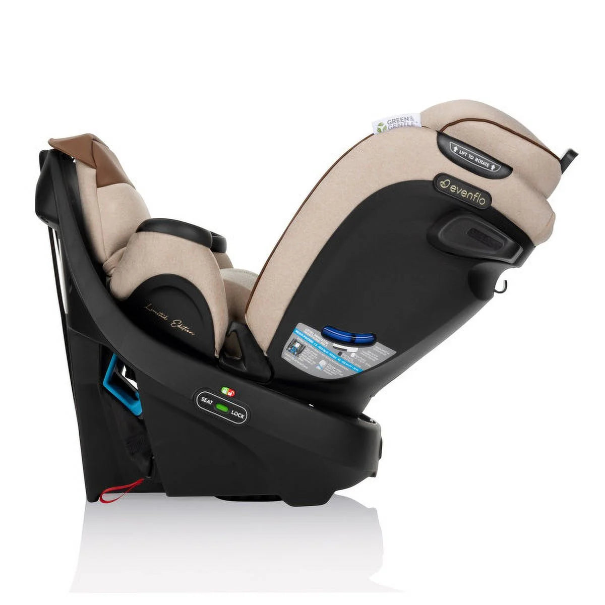 Gold Revolve360 Rotational Car Seat with Eco-Friendly Fabric, Champagne