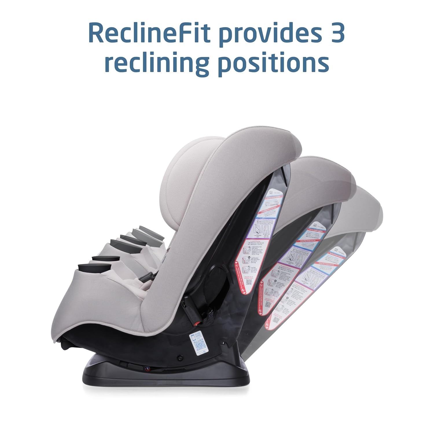 Pria Max 3-In-1 Convertible Car Seat, Infant to Toddler Car Seat, Clipquick Magnetic Chest Clip, Quick-Install Latch, Machine-Washable Cover, 5-100 Lbs, Oyster Shell