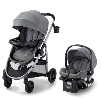 Graco Modes Pramette Travel System | Stroller & Car Seat Combo | 3-In-1 Stroller Modes | Includes Graco Snugride 35 Infant Car Seat | Ellington