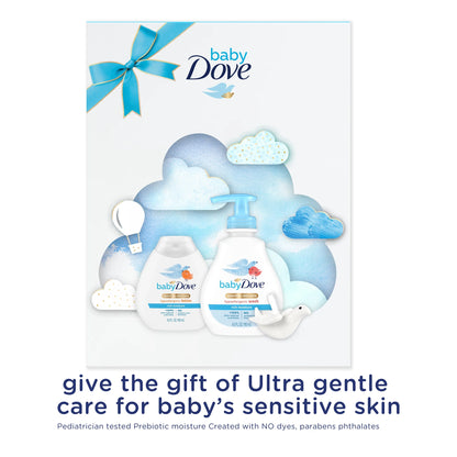Baby  Moisture Rich Hypoallergenic Holiday Gift for New Moms Includes Body Lotion, Body Wash & Bath Sponge for Delicate Skin, 3 Count