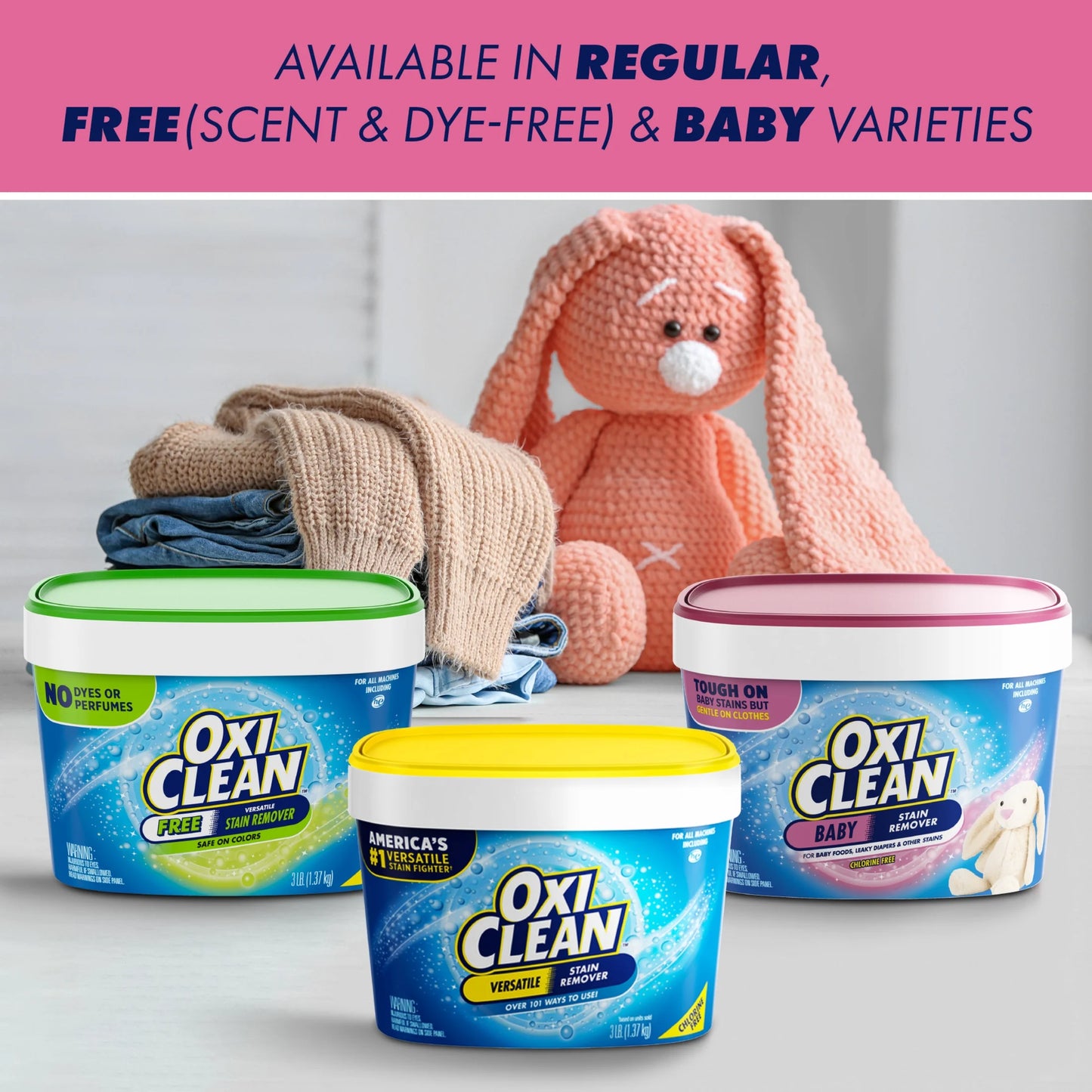 (3 Pack)  Versatile Baby Laundry Stain Remover and Baby Stain Soaker, 3 Lb