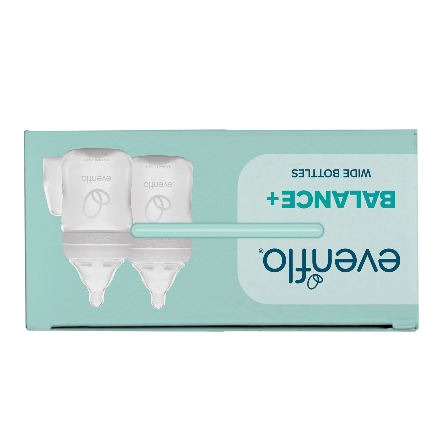Balance Wide Neck Baby Bottles Clear and White 5Oz, 2 Count