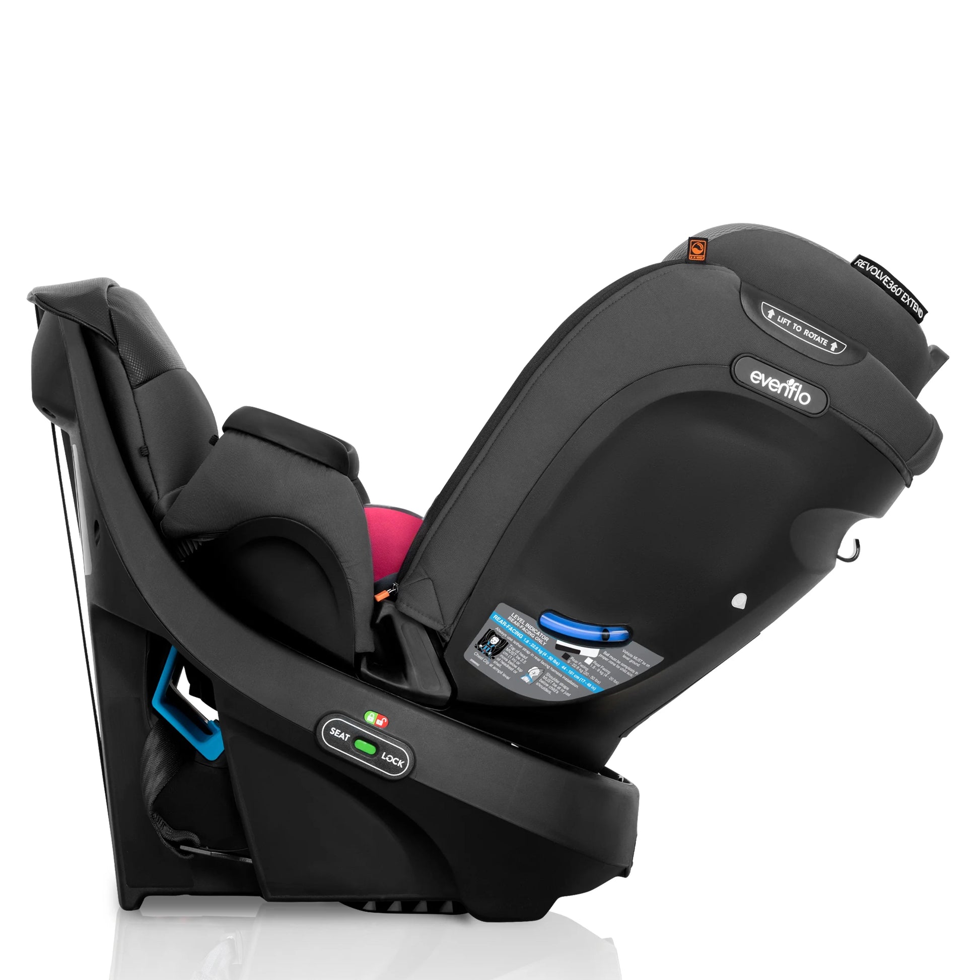 Revolve360 Extend All-In-One Rotational Car Seat with Quick Clean Cover (Rowe Pink)