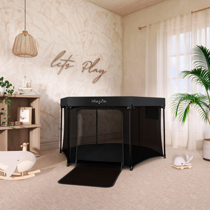 Onyx Baby Play Yard Set with Canopy, Black