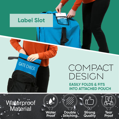 Durable Car Seat Travel Bag for Airplane – Heavy Duty Large Travel Backpack – Water Resistant and Universal Fit Gate Check Bag with Padded Adjustable Carry Straps