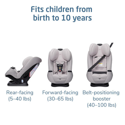 Pria Max 3-In-1 Convertible Car Seat, Infant to Toddler Car Seat, Clipquick Magnetic Chest Clip, Quick-Install Latch, Machine-Washable Cover, 5-100 Lbs, Oyster Shell