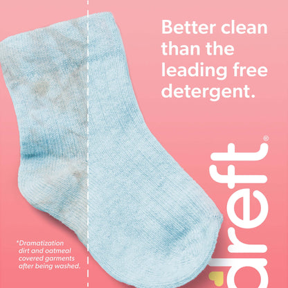 Baby Free & Gentle Liquid Laundry Detergent, Sensitive Skin, Hypoallergenic, 64 Loads, 92 Fl Oz