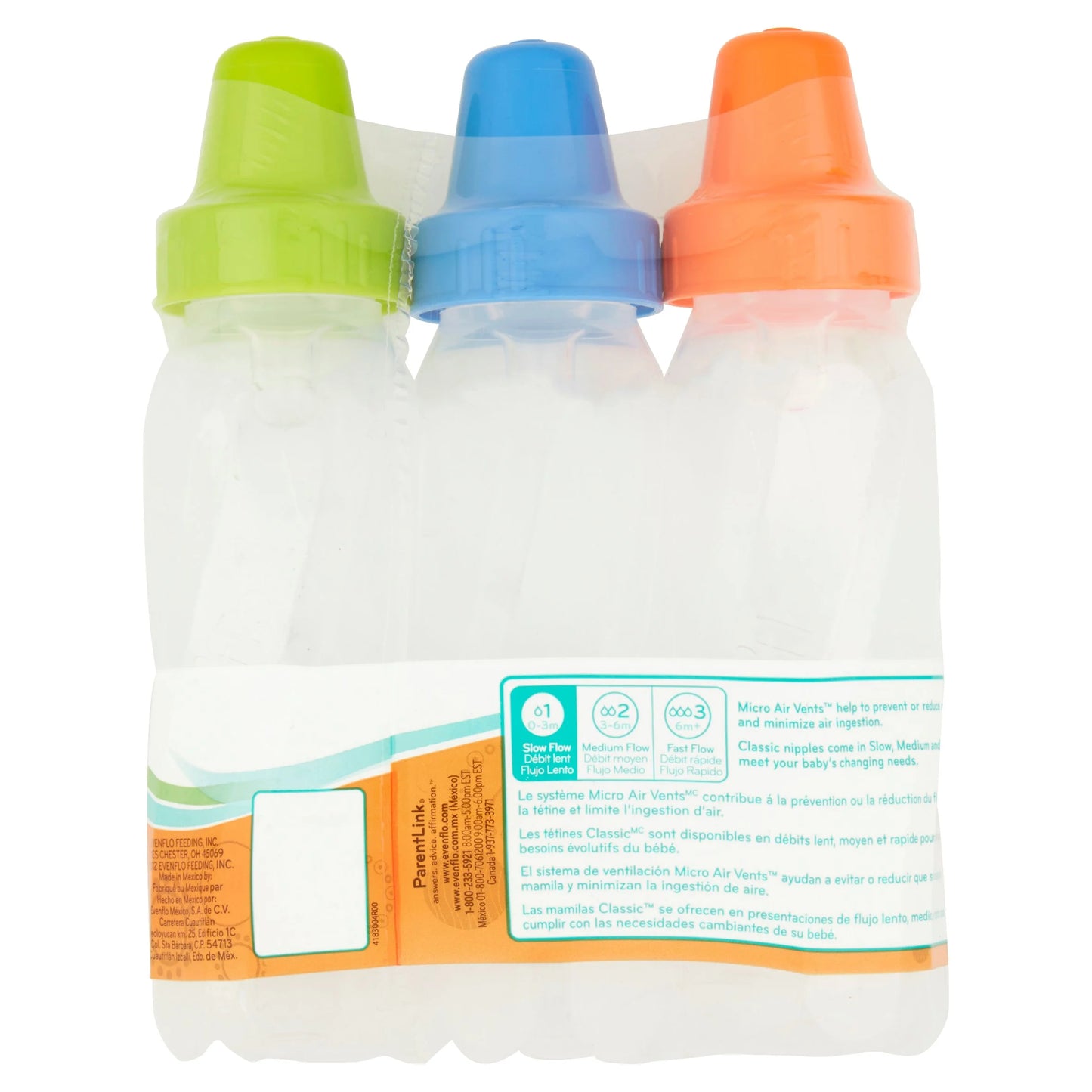 Feeding Classic Bpa-Free Plastic Baby Bottles - 8Oz, Teal/Green/Blue, 12Ct
