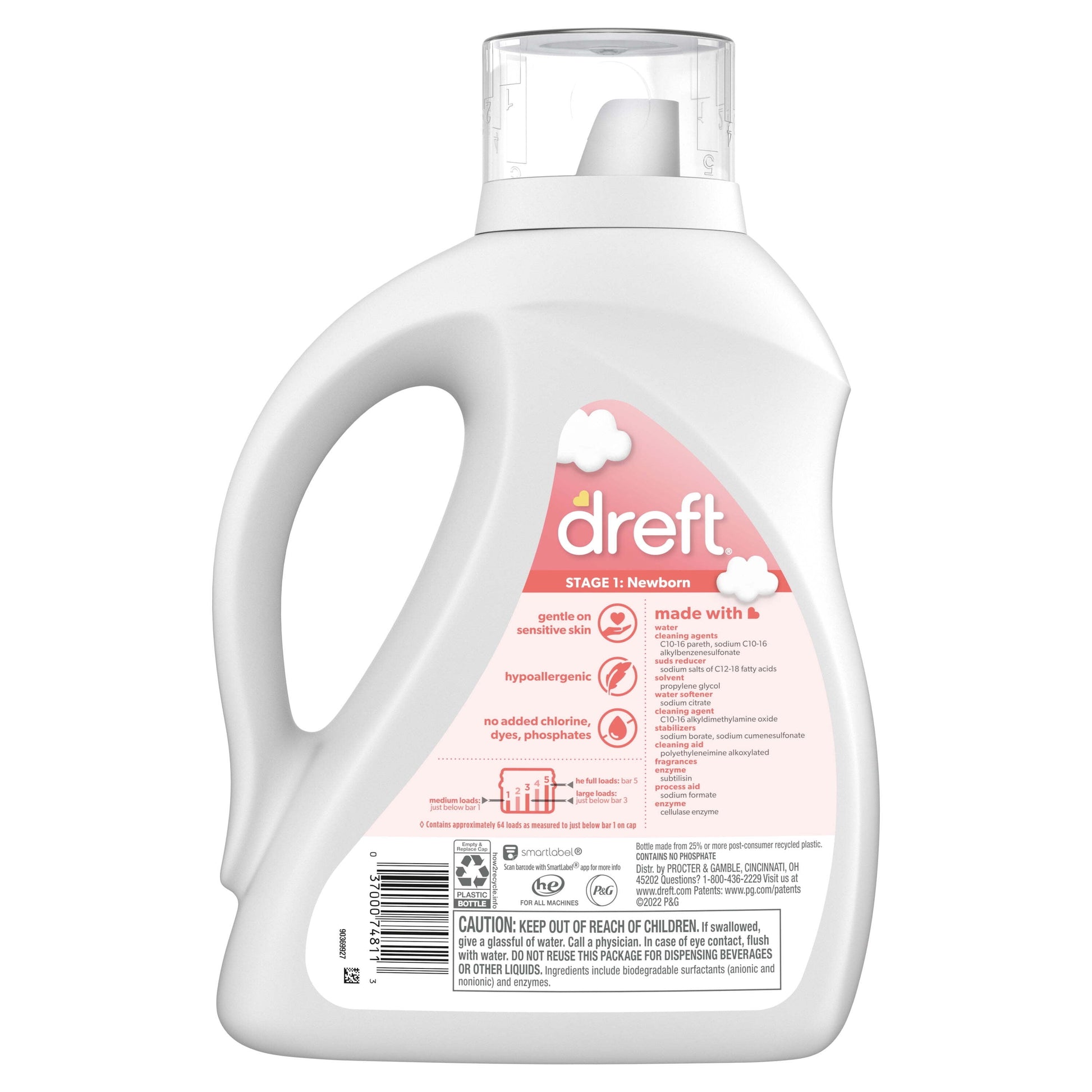 (2 Pack)  Newborn Baby Liquid Laundry Detergent, Sensitive Skin, Hypoallergenic, 64 Loads, 92 Fl Oz