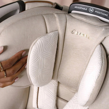 Gold Revolve360 Rotational Car Seat with Eco-Friendly Fabric, Champagne