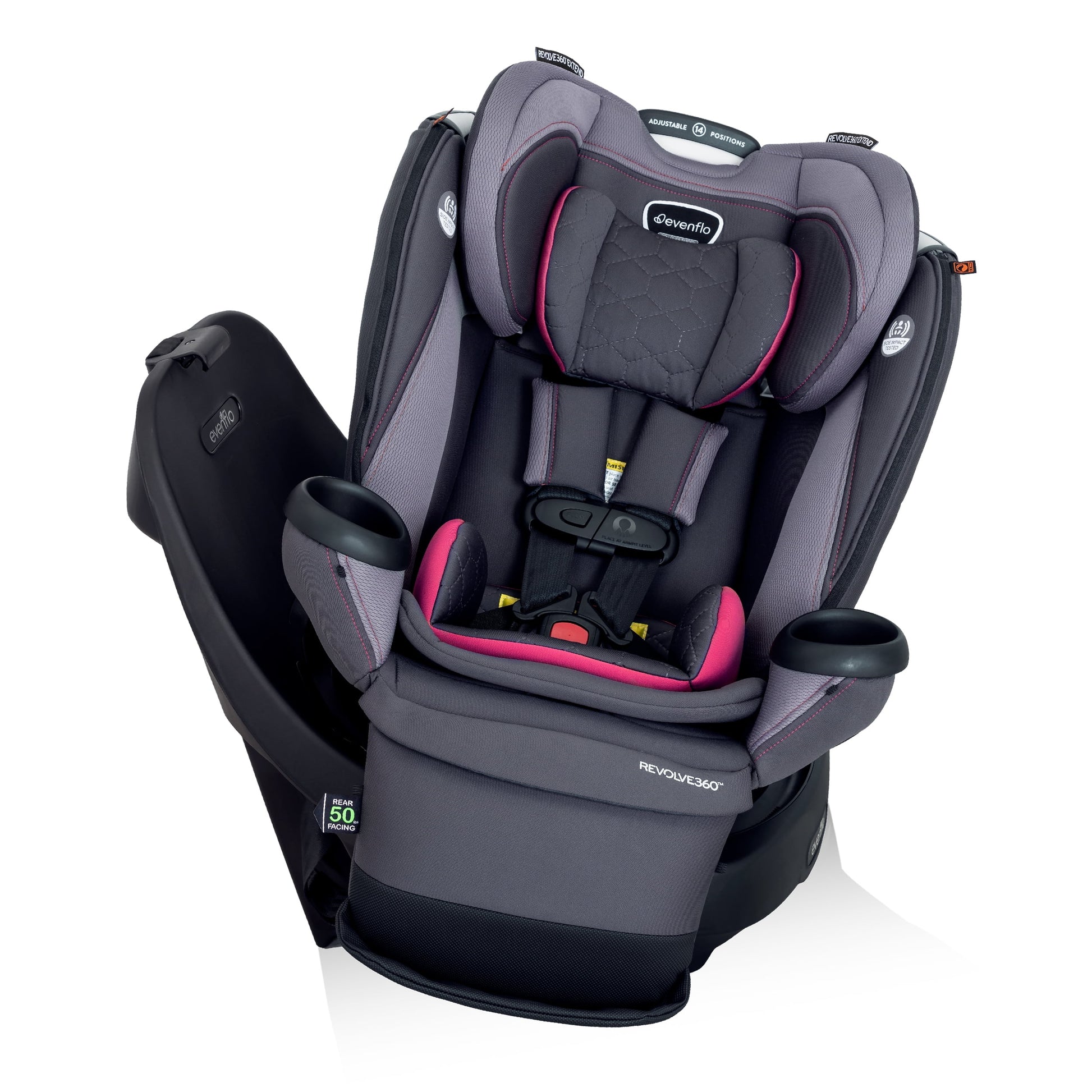 Revolve360 Extend All-In-One Rotational Car Seat with Quick Clean Cover (Rowe Pink)