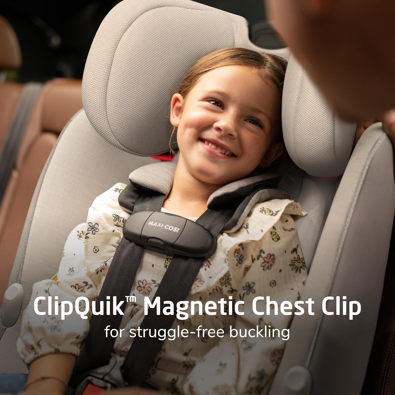 Pria Max 3-In-1 Convertible Car Seat, Infant to Toddler Car Seat, Clipquick Magnetic Chest Clip, Quick-Install Latch, Machine-Washable Cover, 5-100 Lbs, Oyster Shell