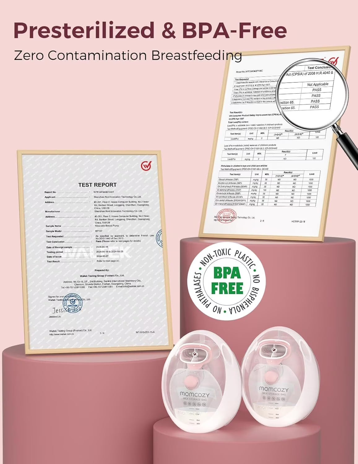 Wearable Milk Collection Cups with Storage Bags, Direct-To-Bag Breast Milk Bag Combo, Breast Pump Parts for  V1/V2 Pump & Most Electric Breast Pumps, 2 Pack