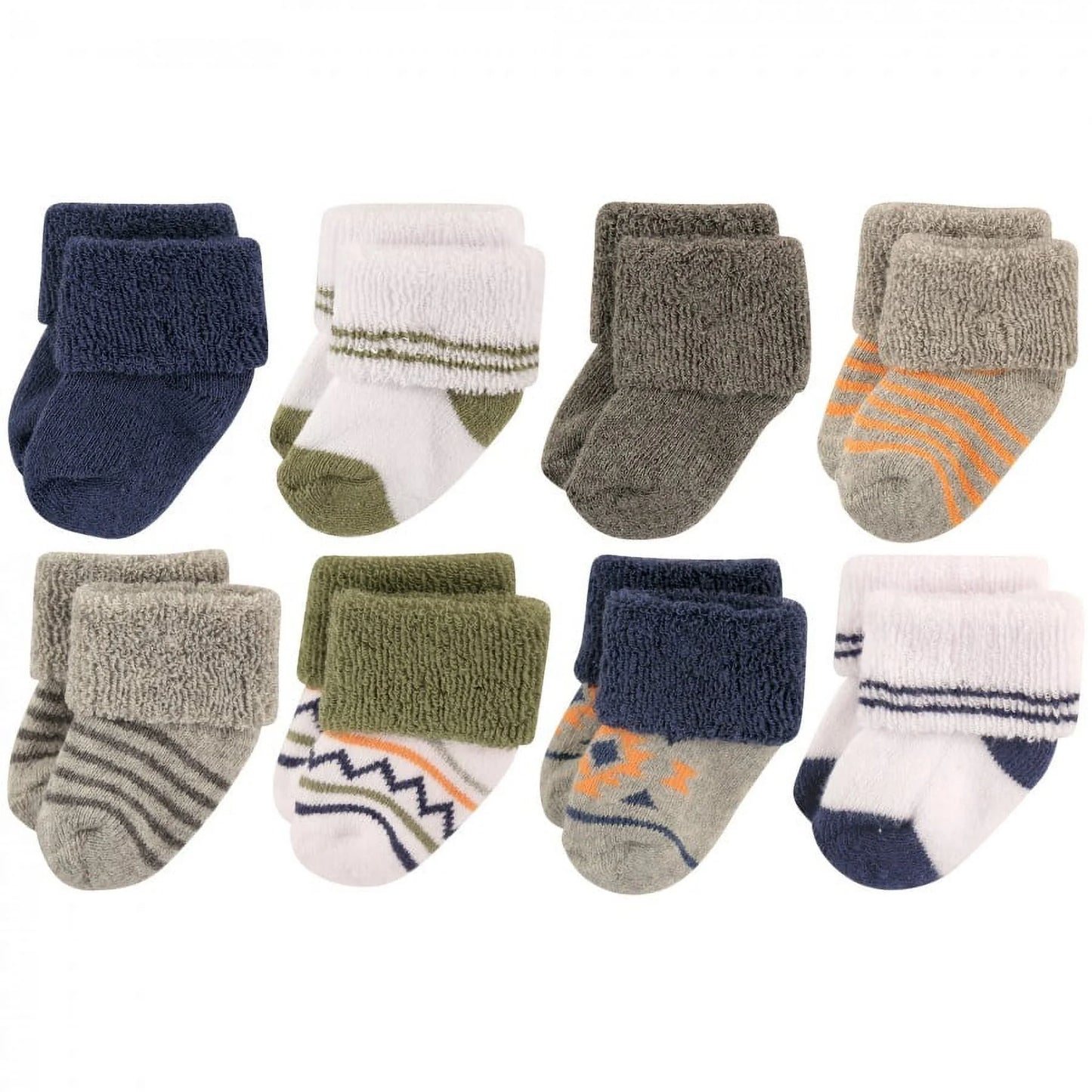 Baby Boy Newborn and Baby Terry Socks, Aztec, 6-12 Months