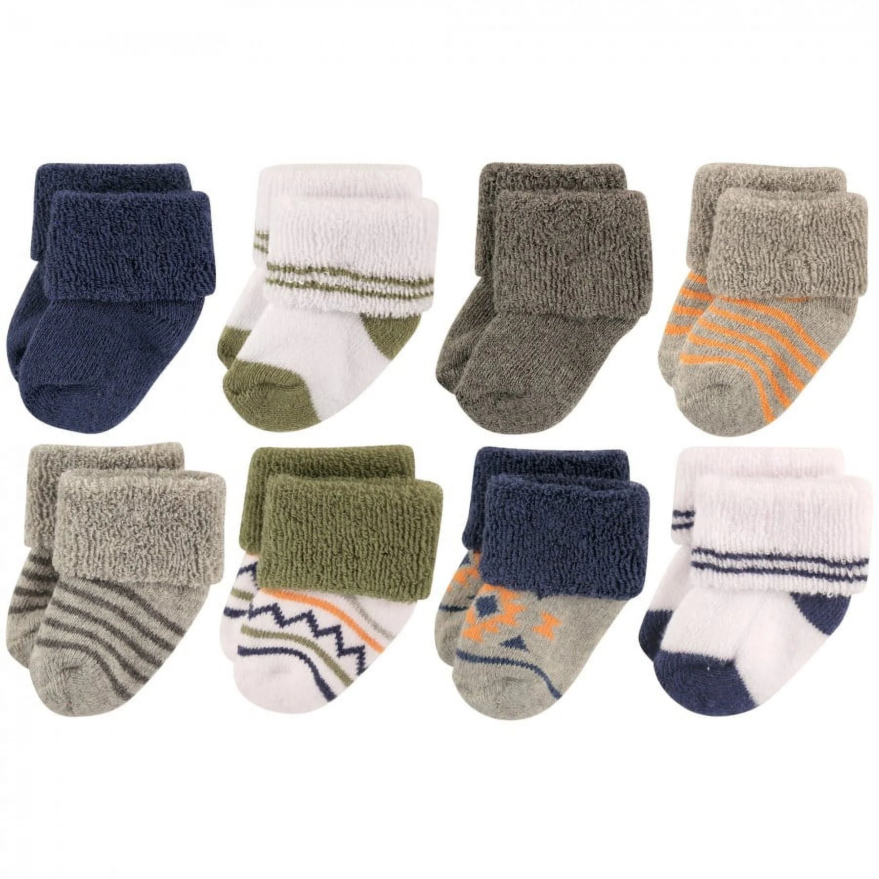 Baby Boy Newborn and Baby Terry Socks, Aztec, 6-12 Months