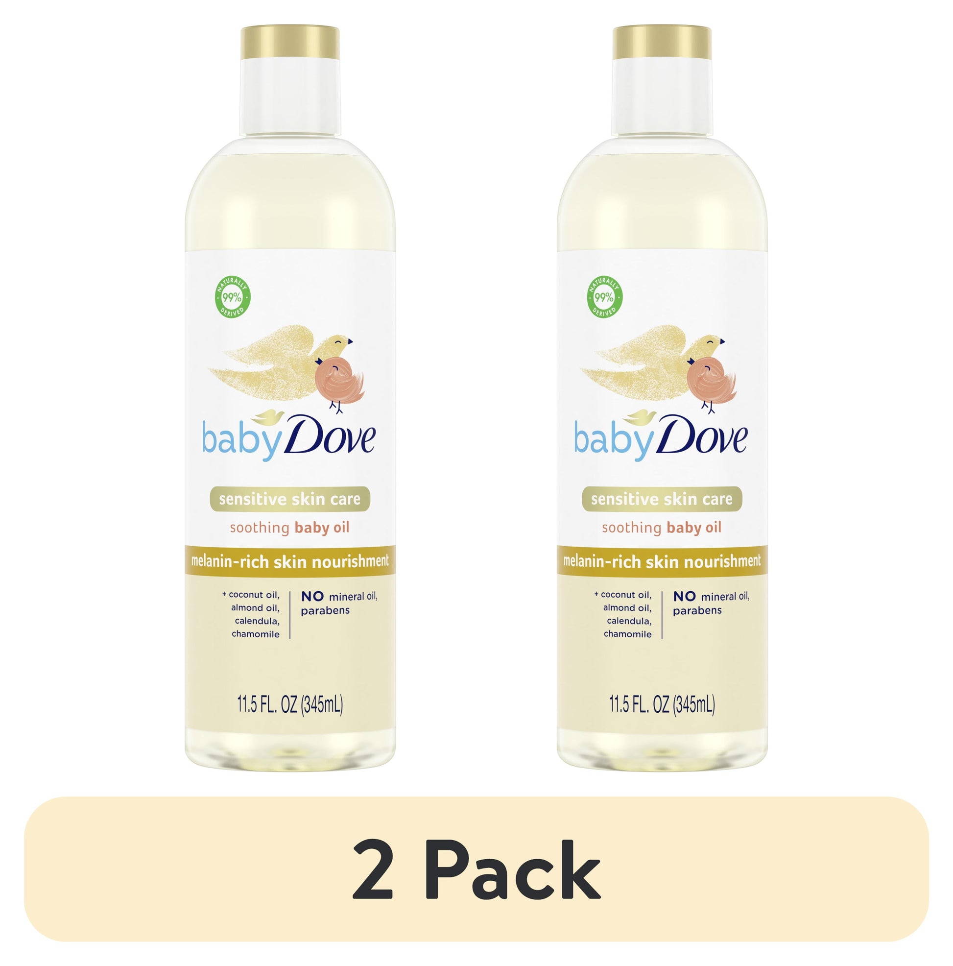 (2 Pack)  Melanin-Rich Skin Nourishment Baby Oil Sensitivity All Newborn Skin, 11.5 Oz