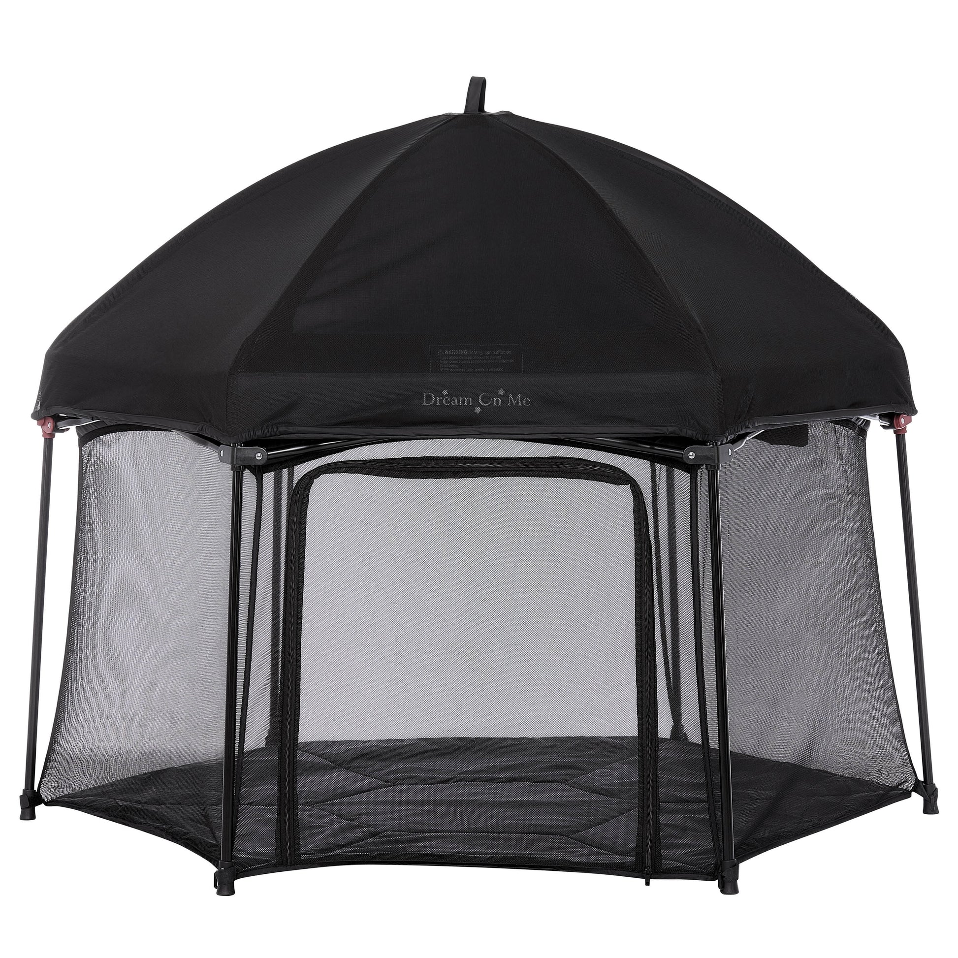 Onyx Baby Play Yard Set with Canopy, Black