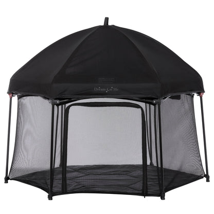 Onyx Baby Play Yard Set with Canopy, Black