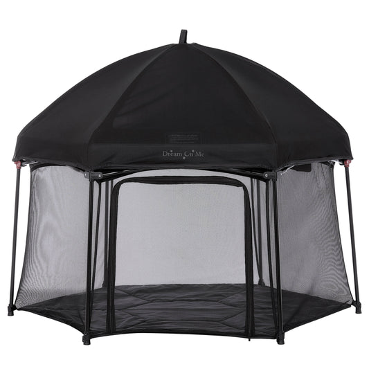 Onyx Baby Play Yard Set with Canopy, Black