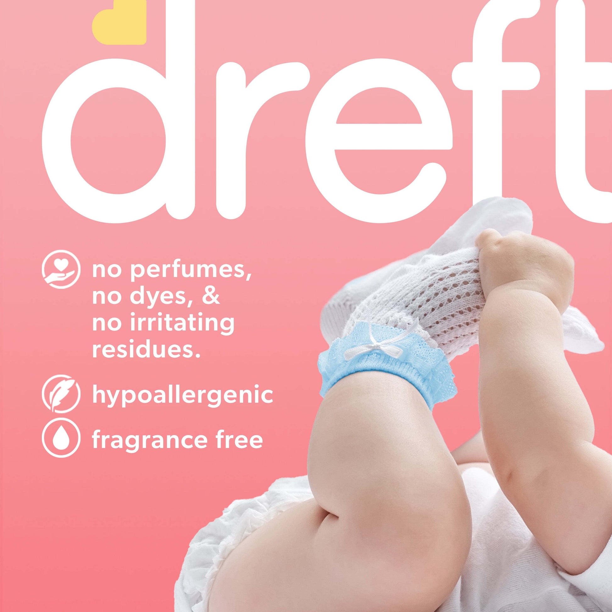 Baby Free & Gentle Liquid Laundry Detergent, Sensitive Skin, Hypoallergenic, 64 Loads, 92 Fl Oz