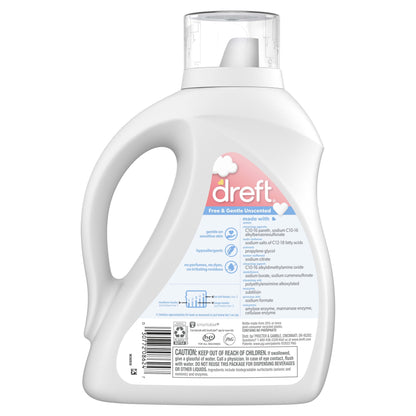 Baby Free & Gentle Liquid Laundry Detergent, Sensitive Skin, Hypoallergenic, 64 Loads, 92 Fl Oz