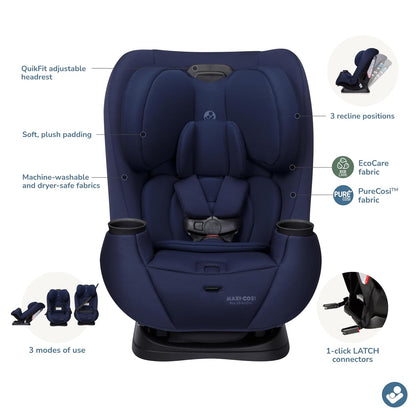 Pria All-In-One Convertible Car Seat, Infant to Toddler Car Seat, Easy-Install Harness, Machine-Washable Cover, 5-100 Lbs, Seafaring