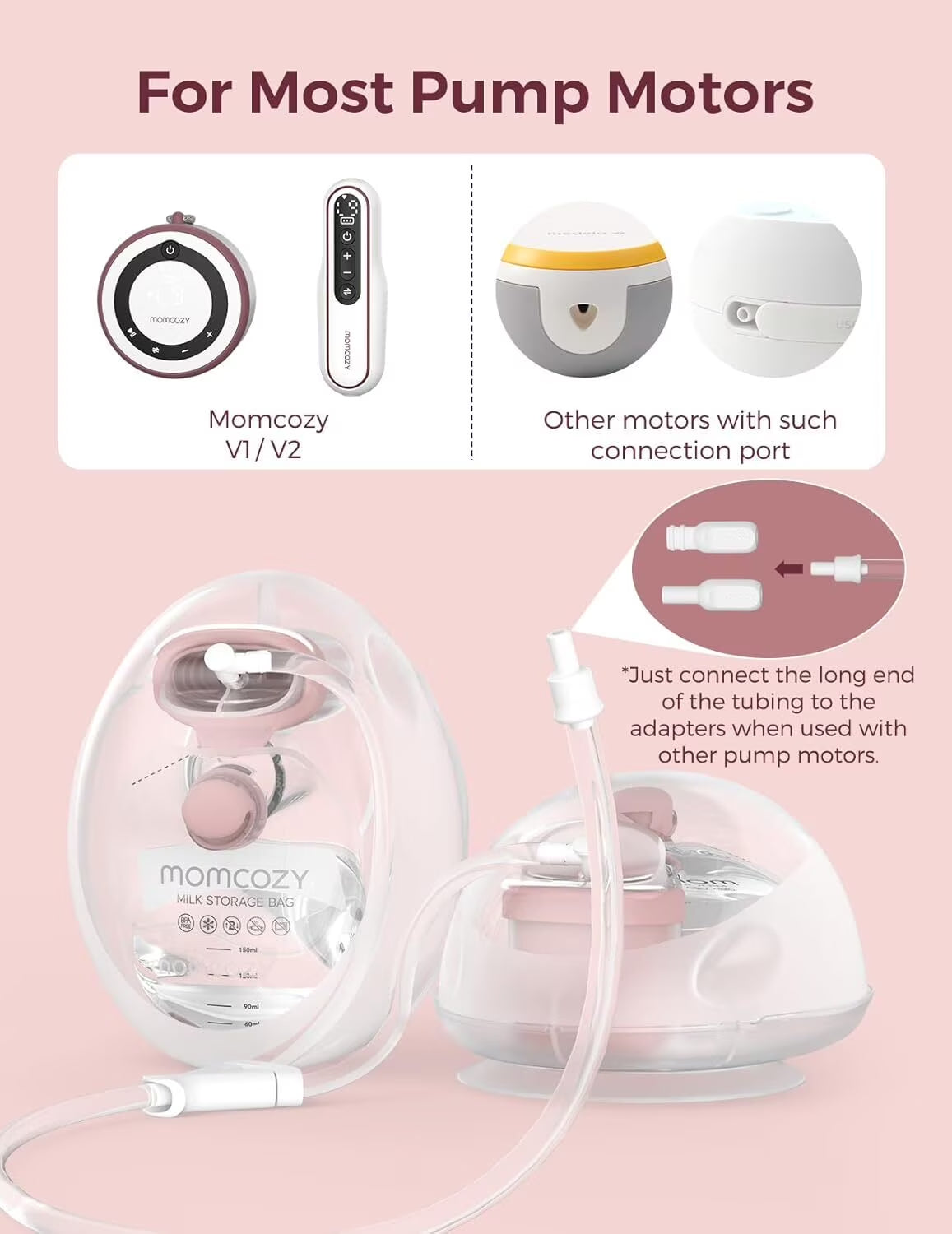 Wearable Milk Collection Cups with Storage Bags, Direct-To-Bag Breast Milk Bag Combo, Breast Pump Parts for  V1/V2 Pump & Most Electric Breast Pumps, 2 Pack