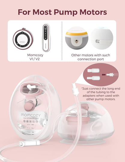 Wearable Milk Collection Cups with Storage Bags, Direct-To-Bag Breast Milk Bag Combo, Breast Pump Parts for  V1/V2 Pump & Most Electric Breast Pumps, 2 Pack