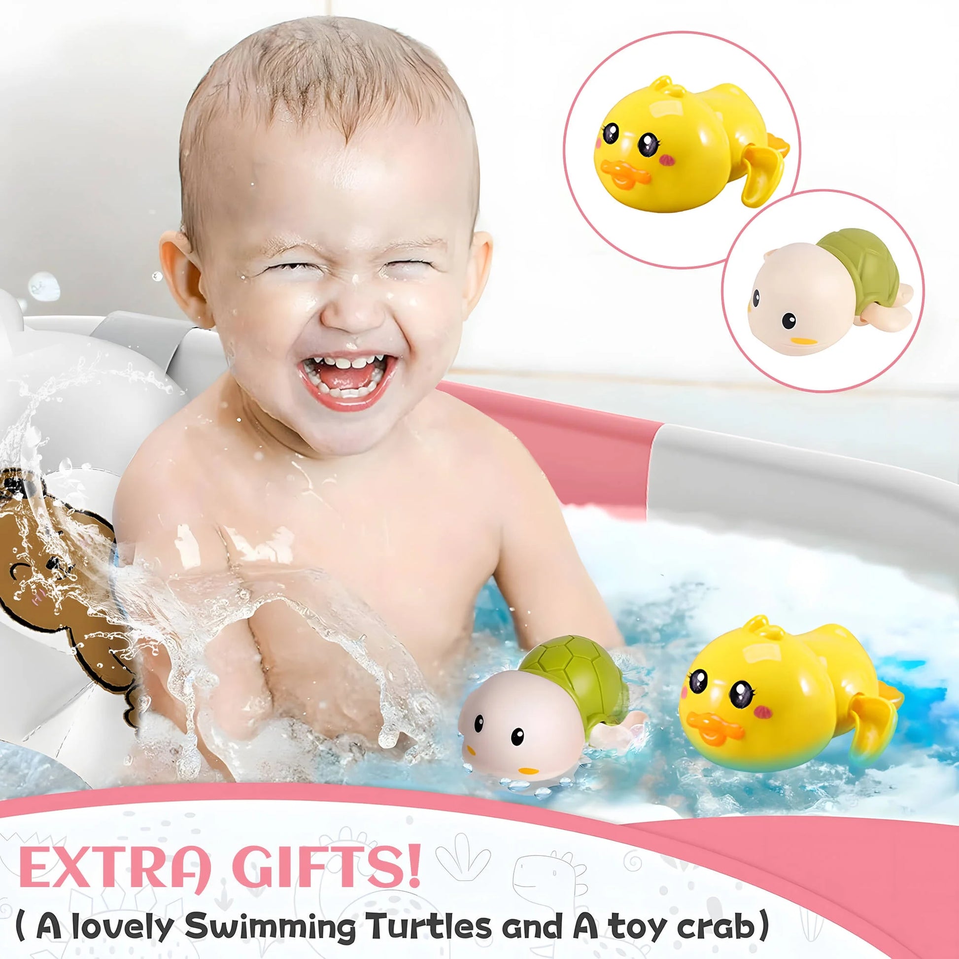 Collapsible Baby Bathtub for Newborn with Thermometer & Soft Cushion, Portable Travel Baby Tub for Infant to Toddler 0-36 Months, Pink