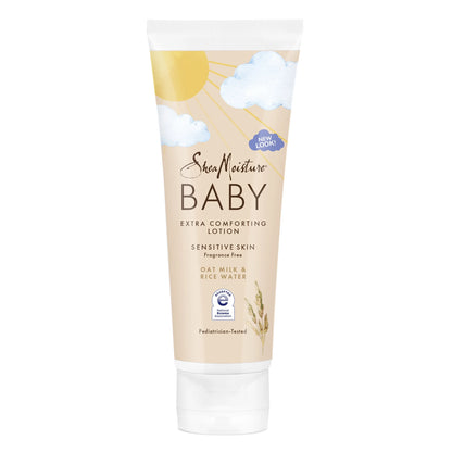 Baby Lotion Oat Milk & Rice Water for Sensitive Skin with Shea Butter and Sunflower Seed Oil 8 Oz