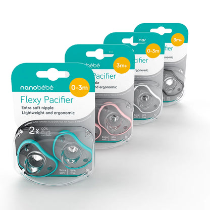 Flexy Newborn Pacifier, 0-3M - White