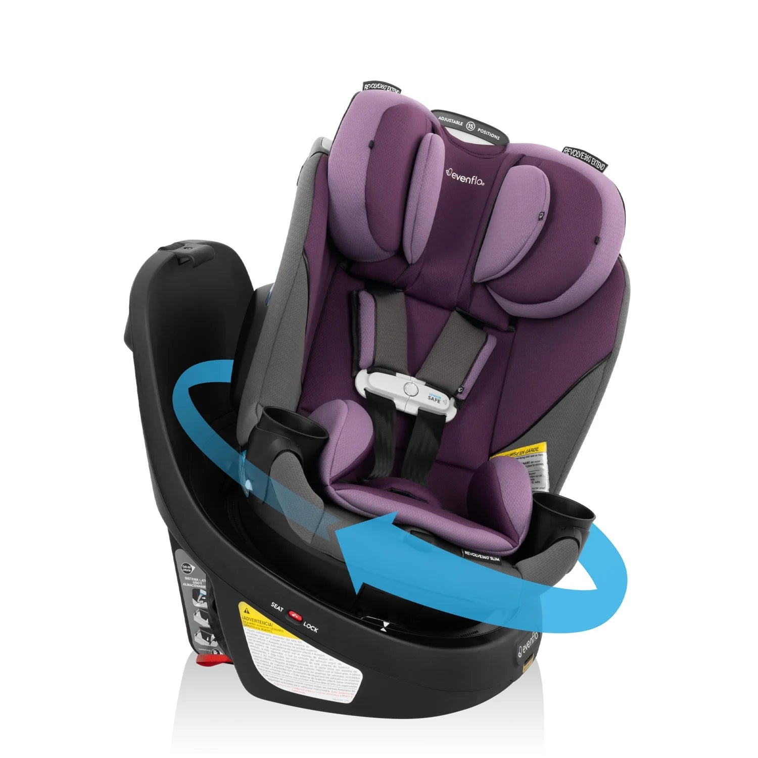 Gold Revolve360 Slim 2-In-1 Rotational Car Seat with Sensorsafe (Amethyst)