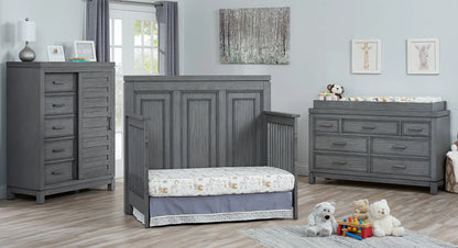 Manchester 4-In-1 Convertible Crib, Rustic Gray, Greenguard Gold Certified