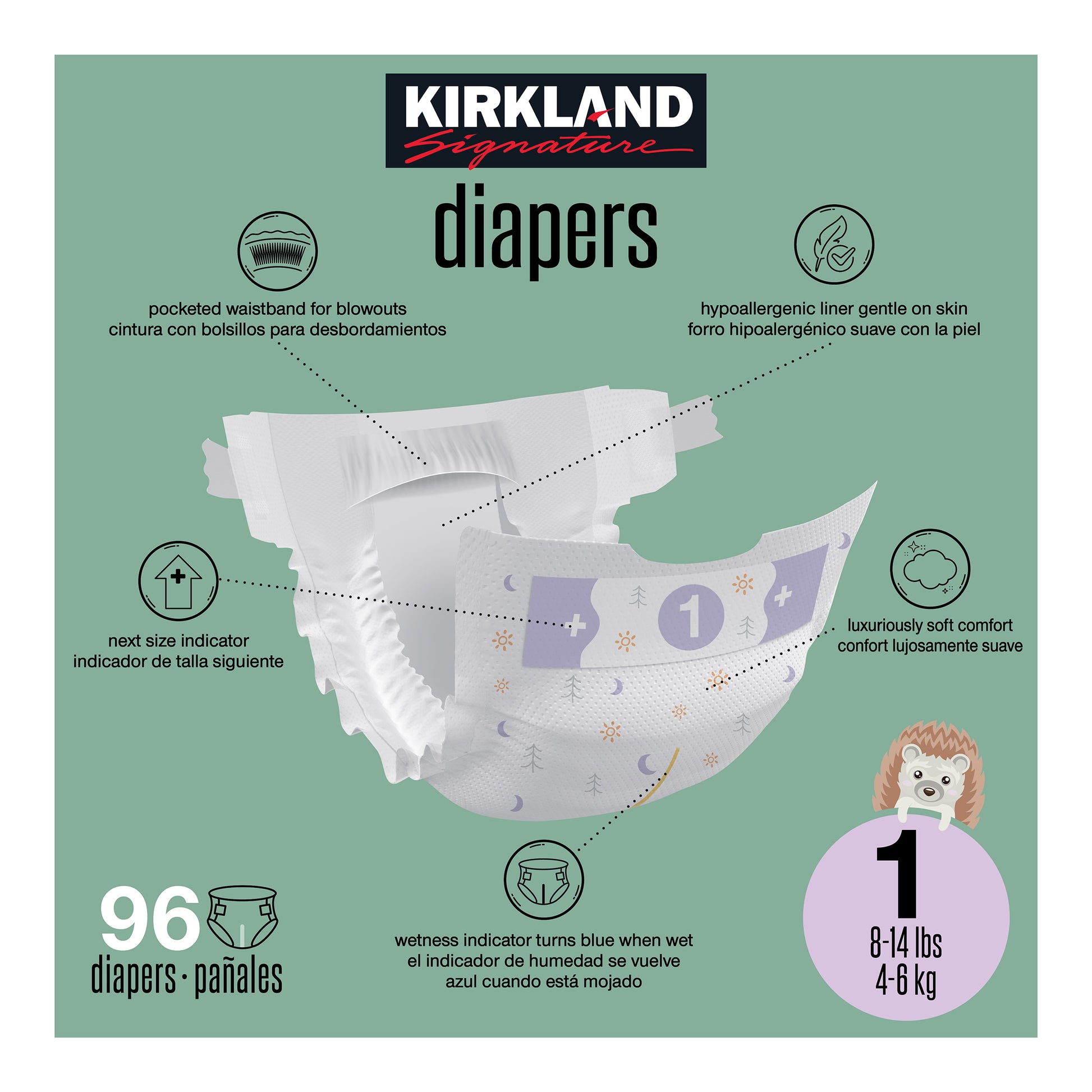 Kirkland Signature Diaper Size 1, 96-Count