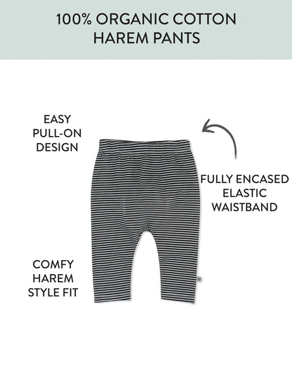 Organic Cotton Boy/Girl Footless Harem Pants, Newborn to 24M, 2-Pack